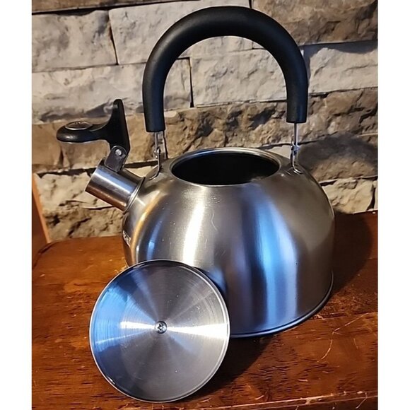 Whistling Tea Kettle Unbranded Stainless Steel Folding Handle and Lid - Picture 1 of 12